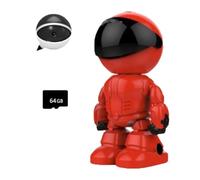 LexTex Wireless Indoor Motion Detection Robot Camera, WiFi Indoor Camera 1080P Infrared Night Vision for Home Security, Two-Way Talk, Human Detection, Smart Home Gadgets with Phone App(Red)