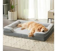 LEXTRO Orthopaedic Dog Bed for Extra Large Dogs, Egg Crate Foam Bed for Extra Large Dogs, Equipped with Removable Waterproof Cushion Cover and Non-Slip Backing