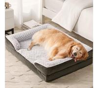 LEXTRO Orthopedic Dog Bed for Large Dogs, Egg Crate Foam Bed for Large Dogs, Equipped with Removable Waterproof Cushion Cover and Non-Slip Bottom, Pet Bed