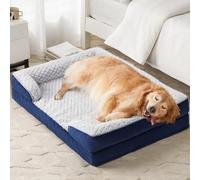 LEXTRO Orthopedic Dog Bed for Large Dogs, Egg Crate Foam Bed for Large Dogs, Equipped with Removable Waterproof Pillow Cover and Anti-Slip Bottom, Pet Bed