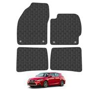 Lexus CT200 (2011-2021) Heavy Duty Thick Rubber Car Mats Accessories Tailored Fit Front Rear Set Compatible Accessory Waterproof Durable Non-Slip 5mm Full Coverage Protection with Clips