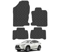 Lexus NX300H (2014+) Rubber Car Mats Accessories Tailored Fit Compatible Accessory Waterproof Protection Non-Slip Floor Mats Full Coverage Durable Front Rear Set Coverage with Clips