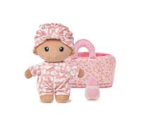 LeyaDoll Black Baby Doll & Cradle Set 9", First Birthday Gift for 1+ Girls