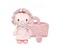 LeyaDoll Mini Baby Doll & Cradle Set 9", First Birthday Gift for 1+ Girls