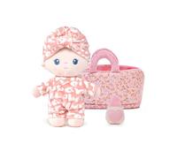 LeyaDoll Mini Baby Doll & Cradle Set 9", First Birthday Gift for 1+ Girls