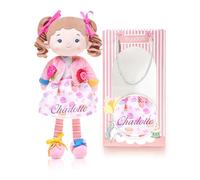 LeyaDoll Personalized Learning Sensory Soft Baby Doll, Montessori Toys for 2-Year-Old Girls Christmas, Birthday Gifts, Plush Doll with Zipper, Shoelace, Button - Busy Flora Girl - Busy Cupcake-Girl