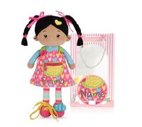 LeyaDoll Personalized Montessori Black Baby Doll,Learn Toy 2 Year Old Gift
