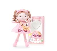 LeyaDoll Personalized Soft Baby Doll 16'',Rag Doll for 1 Year Old Girl Gift