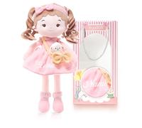 LeyaDoll Personalized Soft Baby Doll Toys (16''), My First Baby Rag Doll for 1 Year-Old Girl Birthday Gift, Christmas Plush Toys Gift for Toddler Kids Infants-Daydream-Mia-and-Her-Pet-Bunny