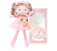 LeyaDoll Personalized Soft Baby Doll Toys (16''), My First Baby Rag Doll for 1 Year-Old Girl Birthday Gift, Christmas Plush Toys Gift for Toddler Kids Infants-Daydream-Mia-and-Her-Pet-Dog