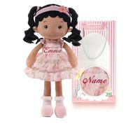 LeyaDoll Personalized Soft Baby Doll Toys (16''), My First Baby Rag Doll for 1 Year-Old Girl Birthday Gift, Christmas Plush Toys Gift for Toddler Kids Infants - Princess Petal