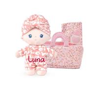 LeyaDoll Personalized Soft Plush Baby Doll Set 9'', Baby Doll Accessories
