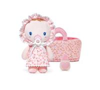 LeyaDoll Soft Baby Doll Gift Set - First Baby Doll Accessories Plush Rag Sleeping Cuddle Buddy Doll Toy Mini Pink Set for Kids Girls (9'') - Cherry Baby