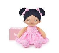 LeyaDoll Soft Baby Doll Toys (12''), My First Baby Rag Doll for 1 Year-Old Girl Birthday Gift,Christmas Plush Toys Gift for Toddler Kids Infants-Florabelle-Girl-Pink-tanned