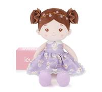 LeyaDoll Soft Baby Doll Toys (16''), My First Baby Rag Doll for 1 Year-Old Girl Birthday Gift, Christmas Plush Toys Gift for Toddler Kids Infants-Daisy-Girl-Light-Purple