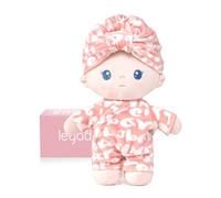 LeyaDoll Soft Baby Doll Toys (9''), My First Baby Rag Doll for 1 Year-Old Girl Birthday Gift, Christmas Plush Toys Gift for Toddler Kids Infants-Pudding