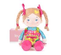 LeyaDoll Soft Bady Educational Soft Baby Doll(16''), Learning Sensory Doll for Toddlers, Montessori Toys for 2-Year-Old Girls Christmas, Birthday Gifts, Plush Doll with Button-Sweetheart Girl