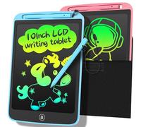 LEYAOYAO 2 Pack LCD Writing Tablet 10inch with Bag - Colorful Screen Doodle Pad Drawing Board Learning Educational Toy - Gift for Kids 3-6 Years Old Girl Boy(Blue+Pink)