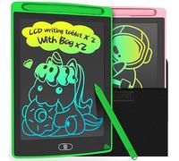 LEYAOYAO 2 Pack LCD Writing Tablet 8.5inch with Bag - Colorful Screen Doodle Pad Drawing Board Learning Educational Toy - Gift for Kids 3-6 Years Old Girl Boy (Green+Pink)