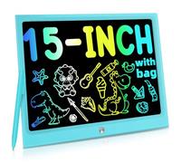 LEYAOYAO LCD Writing Tablet for Kids, 15 Inch Colourful Doodle Board Drawing Pads, Learning Educational Toys for 3 4 5 6 7 Years Old Girls Boys（Blue）