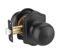 Leydebong 1 Pack Classic Black Passage Door Knob, Non-Locking Interior Door Handle Set for Hallways & Closets, Easy DIY Installation