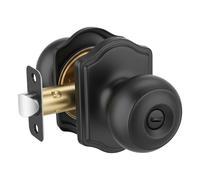 Leydebong 1 Pack Classic Black Privacy Door Knob, Bedroom & Bathroom Interior Door Handle Set, Easy DIY Installation, Non-Keyed Lock