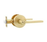 Leydebong 1 Pack Gold Door Handles Interior, Brushed Gold Door Knobs, Heavy Duty Door Levers for Bath/Bedroom, Reversible for Right/Left Handed Doors