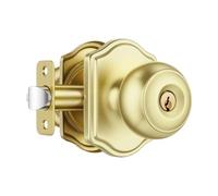 Leydebong 1 Pack Keyed Entry Door Knob with Lock, Interior and Exterior Door Lock, Keyed Alike Lockset, Easy to Install for Front & Back Doors
