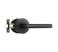 Leydebong 1 Pack Matte Black Door Handles Interior Passage Door Knob Lever, Interior Door Handles Matte Black for Closet, Nonlockable Hallway Closet Door Handle