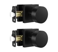 Leydebong 2 Pack Black Door Knobs for Bedroom Bathroom, Interior Door Knob with No Key, Matte Black Privacy Door Knob