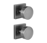 Leydebong 2 Pack Dummy Door Handles Interior, Interior Door Knobs, Pull Only Door Handles for French Doors, Closet and Cabinets, Finish in Matte Stone Grey