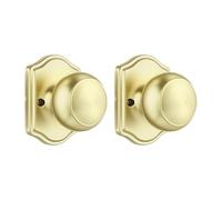 Leydebong 2 Pack Gold Dummy Door Knob, Interior Door Knobs, One Side Door Knob Decorative Push/Pull Handle for Closets & French Doors