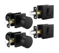 Leydebong 2 Pack Keyed Alike Entry Door Knobs and Single Cylinder Deadbolt Lock Combo Set Security for Exterior and Front Door, Keyed Entry Door Locksets with Deadbolt, Matte Black Finish
