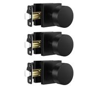 Leydebong 3 Pack Black Passage Door Knobs, Heavy Duty Square Zinc Alloy Hall and Closet Door Knobs, Brushed Gold Closet Doorknobs