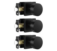 Leydebong 3 Pack Matte Black Door Knobs, Door Handles with Lock and Knob, Keyless Interior Door Knobs for Bathroom Bedroom