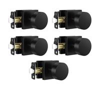 Leydebong 5 Pack Black Passage Door Knob, Zinc Alloy Interior Closet Door Knob, Non-Locking Door Knobs for Passage/Hall/Closet