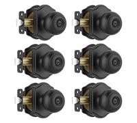Leydebong 6 Pack Classic Black Privacy Door Knob, Bedroom & Bathroom Interior Door Handle Set, Easy DIY Installation, Non-Keyed Lock