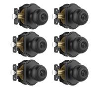 Leydebong 6 Pack Keyed Entry Door Knob with Lock, Interior and Exterior Door Lock, Keyed Alike Lockset, Easy to Install for Front & Back Doors