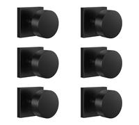 Leydebong 6 Pack Non-Turning Dummy Door Knobs Interior - Matte Black, Keyless Closet Door Knobs for French Doors, Single Side Use Dummy Knobs