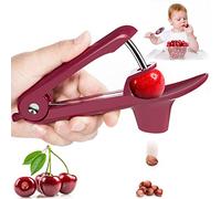 Leyespot Cherry Pitter Tool Stainless Steel,Heavy Duty Pitting Tool, Portable Cherries Chomper Corer Stoner Seed Machine with Space-Saving Lock Fruit Pit Remover for Making Jam/Cake/Pizza, Deep Red