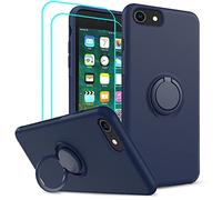 LeYi Compatible for iPhone 8 Case, iPhone 7 Case, iPhone SE 2022/2020 Case, iPhone 6s/6 Case with 2 PCS Glass Screen Protector, Liquid Silicone Shockproof Phone Case Cover for iPhone 8, Blue