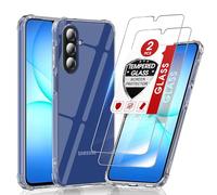LeYi Cover for Samsung A17 5G/A 17 5G with 2 Tempered Glass, Camera Protection Case Silicone Soft TPU Bumper Original Slim Shockproof Phone Case for Samsung Galaxy A17 5G, Transparent