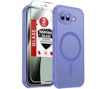 LeYi for Google Pixel 10a Phone Case with Magnetic, Compatible with MagSafe, 2 Tempered Glass Screen Protector, Translucent Matte Back Shockproof Protective Cover Slim Fit for Pixel 10 a, Sky Blue