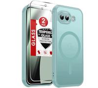 LeYi for Google Pixel 10a Phone Case with Magnetic, Compatible with MagSafe, 2 Tempered Glass Screen Protector, Translucent Matte Back Shockproof Protective Cover Slim Fit for Pixel 10 a, Mint