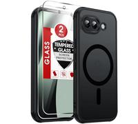 LeYi for Google Pixel 10a Phone Case with Magnetic, Compatible with MagSafe, 2 Tempered Glass Screen Protector, Translucent Matte Back Shockproof Protective Cover Slim Fit for Pixel 10 a, Black