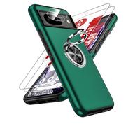 LeYi for Google Pixel 8 Case: and 2 Tempered Glass Screen Protector &2 Camera Lens Protector, with 360 Ring Holder Stand Magnetic Shockproof Heavy Duty Protective Phone Cover for Google Pixel 8 Green