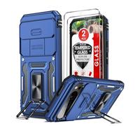 LeYi for Google Pixel 9 Pro XL Case: Pixel 9 Pro XL Phone Case with Camera Lens Cover Slider, 2 Pack Screen Protectors, Ring Stand Holder Military Protective Shockproof Armour Phone Cover, Navy Blue