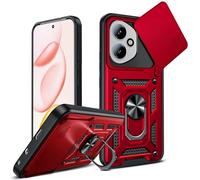 LeYi for Honor 400 5G Phone Case with Camera Cover Slider, Ring Stand Holder, Military Protective Armour Rugged Phone Cover for Honor 400 5G, Red