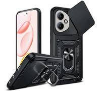 LeYi for Honor 400 5G Phone Case with Camera Cover Slider, Ring Stand Holder, Military Protective Armour Rugged Phone Cover for Honor 400 5G, Black