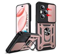 LeYi for Honor 400 Pro 5G Phone Case with Camera Cover Slider, Ring Stand Holder, Military Protective Full Cover Armoured Rugged Phone Cover for Honour 400 Pro 5G 6.7", Rose Gold